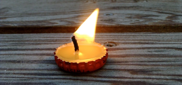Home Made Bottle Cap Candle